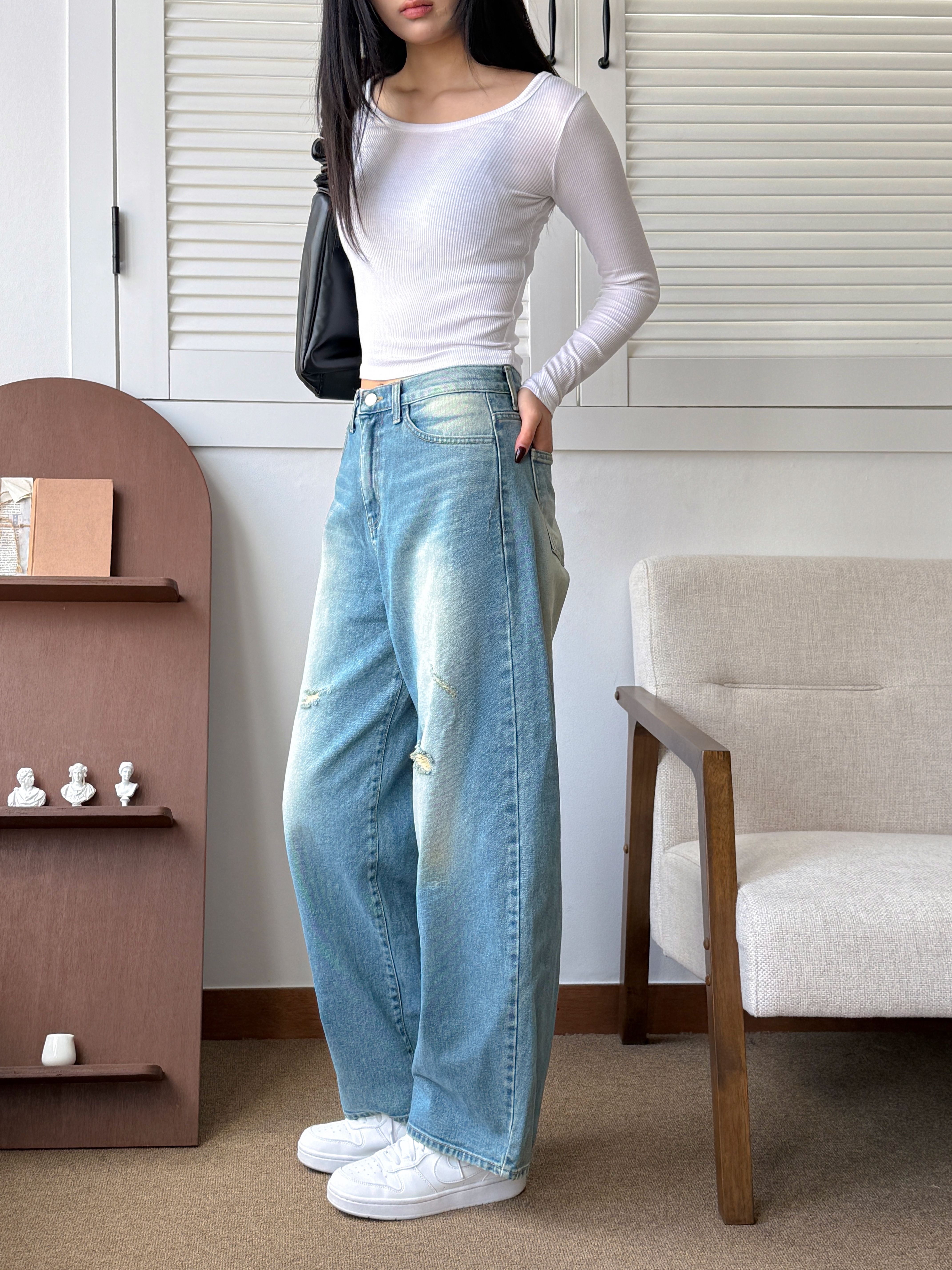 ウォッシングダメージワイドデニムパンツ | 詳細画像13