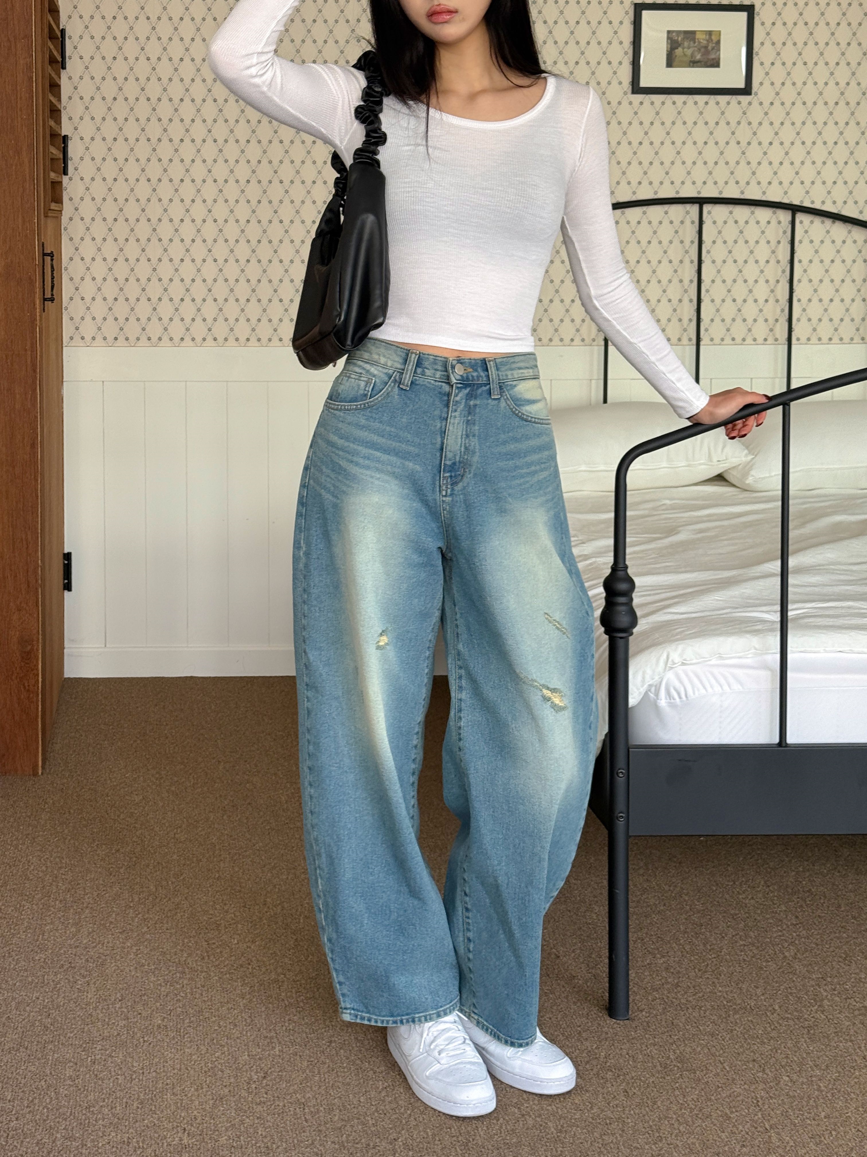 ウォッシングダメージワイドデニムパンツ | 詳細画像6