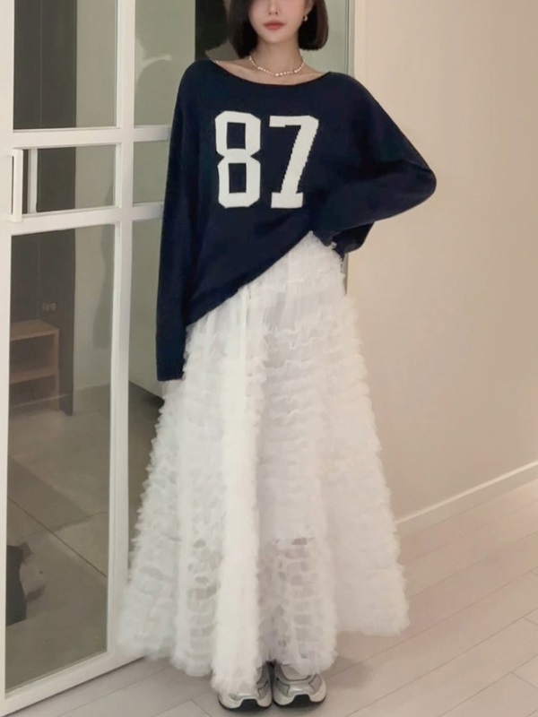 ティアードウエストゴムロングAラインレーススカート | 詳細画像2