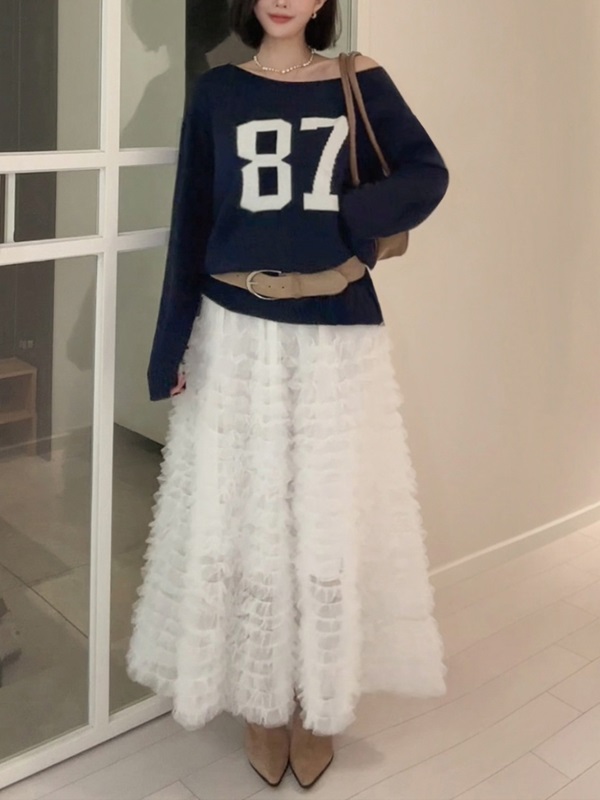 ティアードウエストゴムロングAラインレーススカート | 詳細画像4