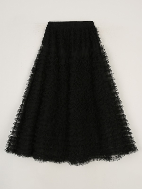 ティアードウエストゴムロングAラインレーススカート | 詳細画像5