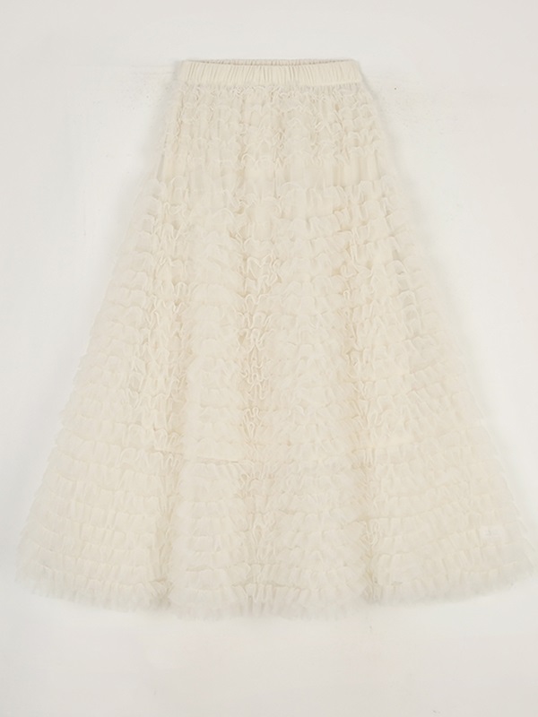 ティアードウエストゴムロングAラインレーススカート | 詳細画像6