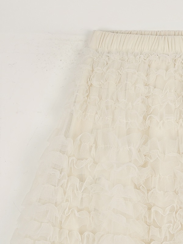 ティアードウエストゴムロングAラインレーススカート | 詳細画像9