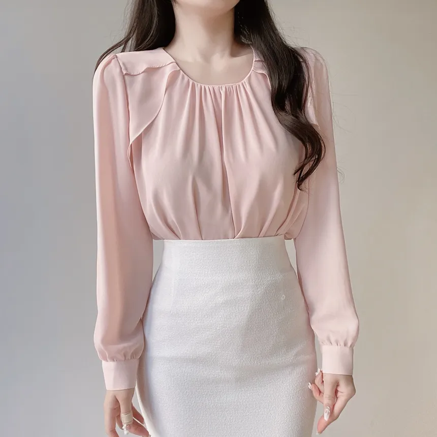 シャーリングラッフルブラウス | mirangmirang | 詳細画像4