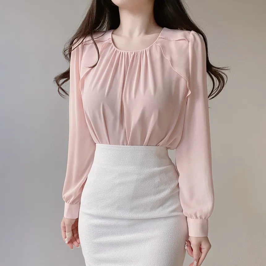 シャーリングラッフルブラウス | mirangmirang | 詳細画像6