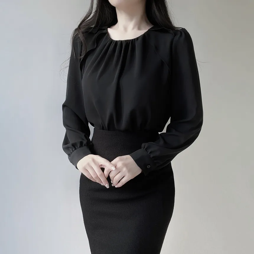 シャーリングラッフルブラウス | mirangmirang | 詳細画像20