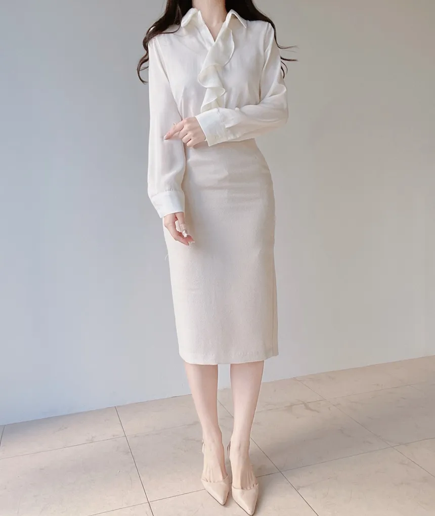 フリル長袖ブラウス | mirangmirang | 詳細画像6