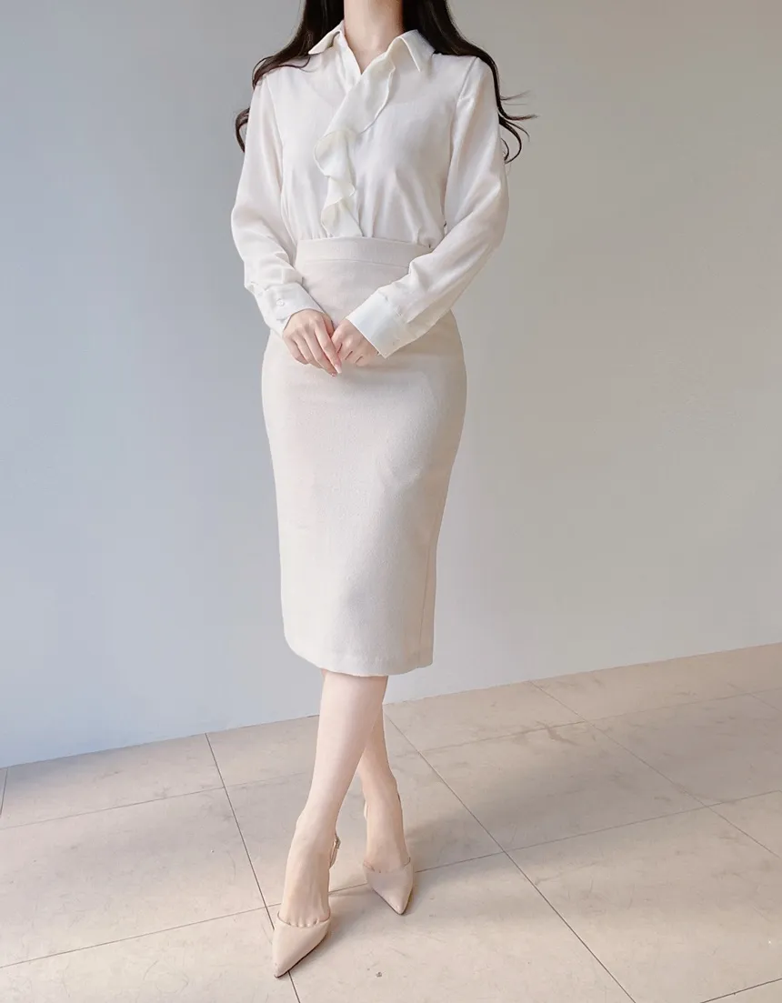 フリル長袖ブラウス | mirangmirang | 詳細画像7