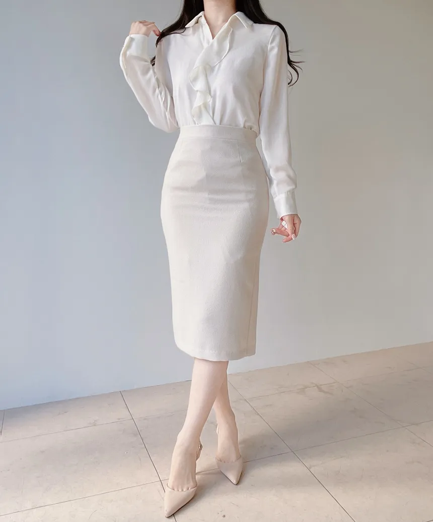 フリル長袖ブラウス | mirangmirang | 詳細画像8