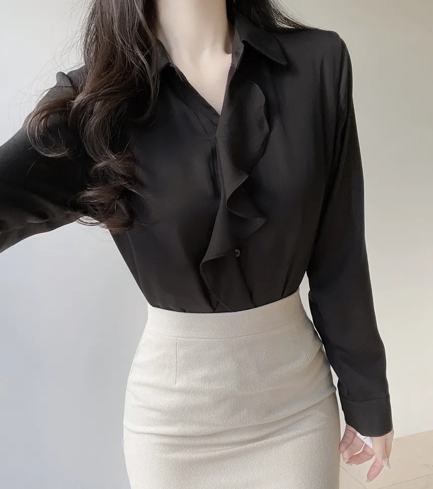 フリル長袖ブラウス | mirangmirang | 詳細画像10