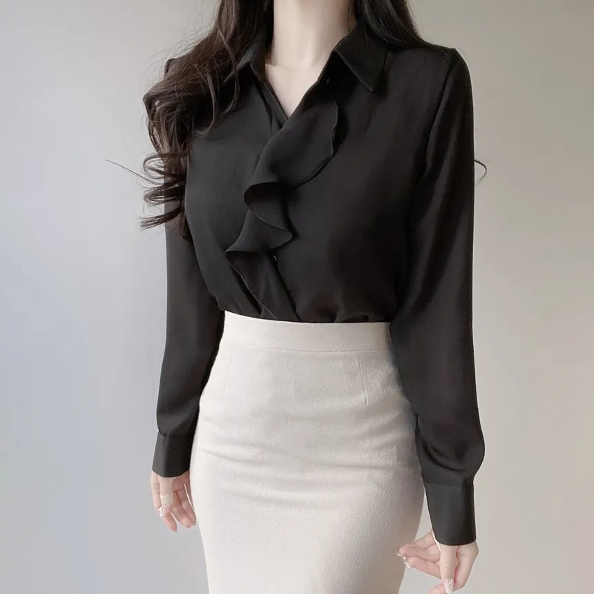 フリル長袖ブラウス | mirangmirang | 詳細画像14