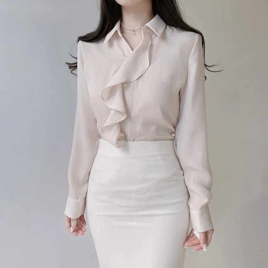 フリル長袖ブラウス | mirangmirang | 詳細画像16