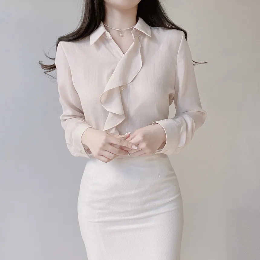 フリル長袖ブラウス | mirangmirang | 詳細画像17