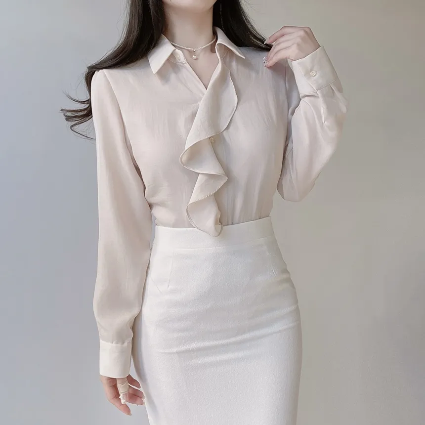 フリル長袖ブラウス | mirangmirang | 詳細画像18