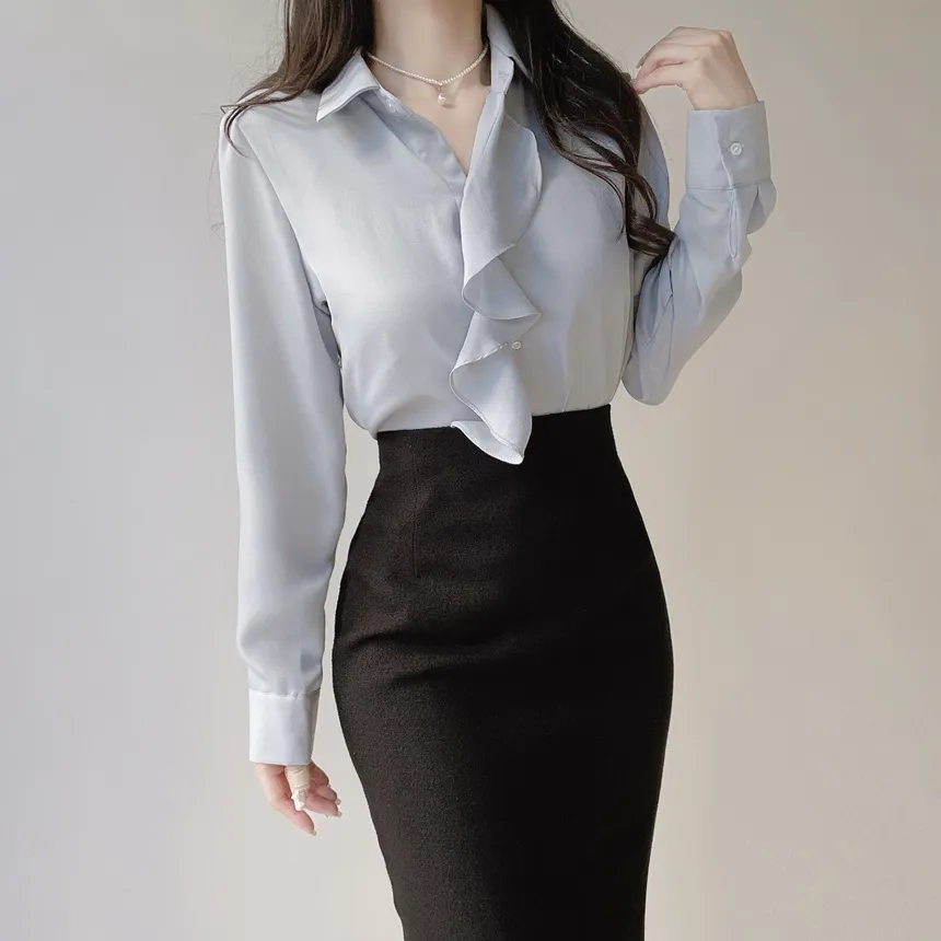 フリル長袖ブラウス | mirangmirang | 詳細画像19