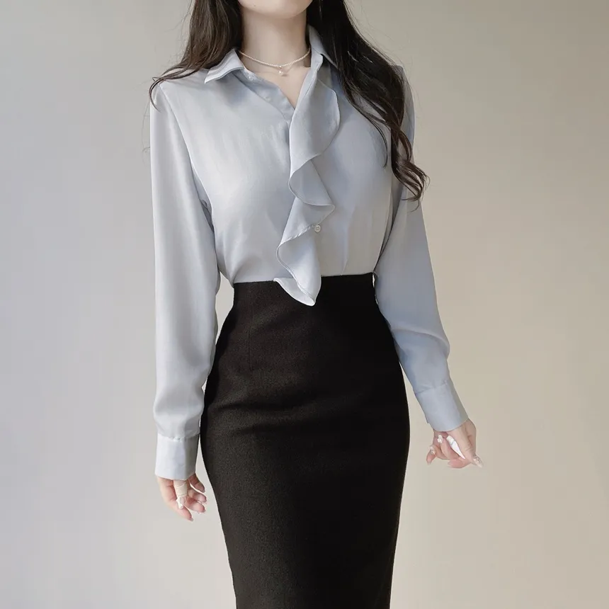 フリル長袖ブラウス | mirangmirang | 詳細画像20