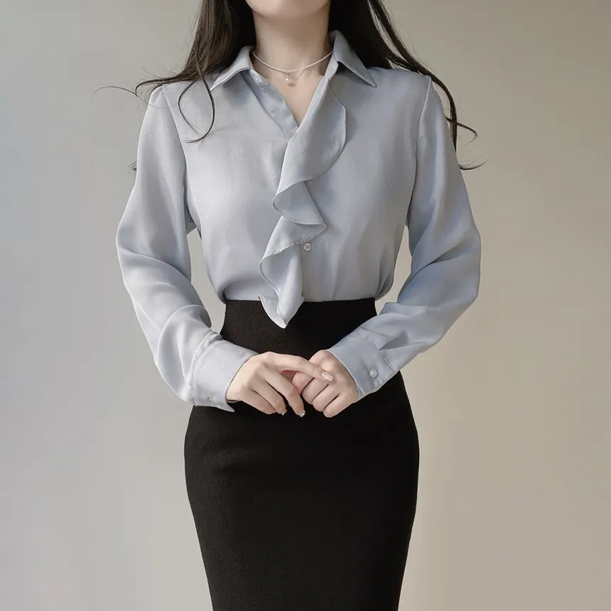 フリル長袖ブラウス | mirangmirang | 詳細画像21