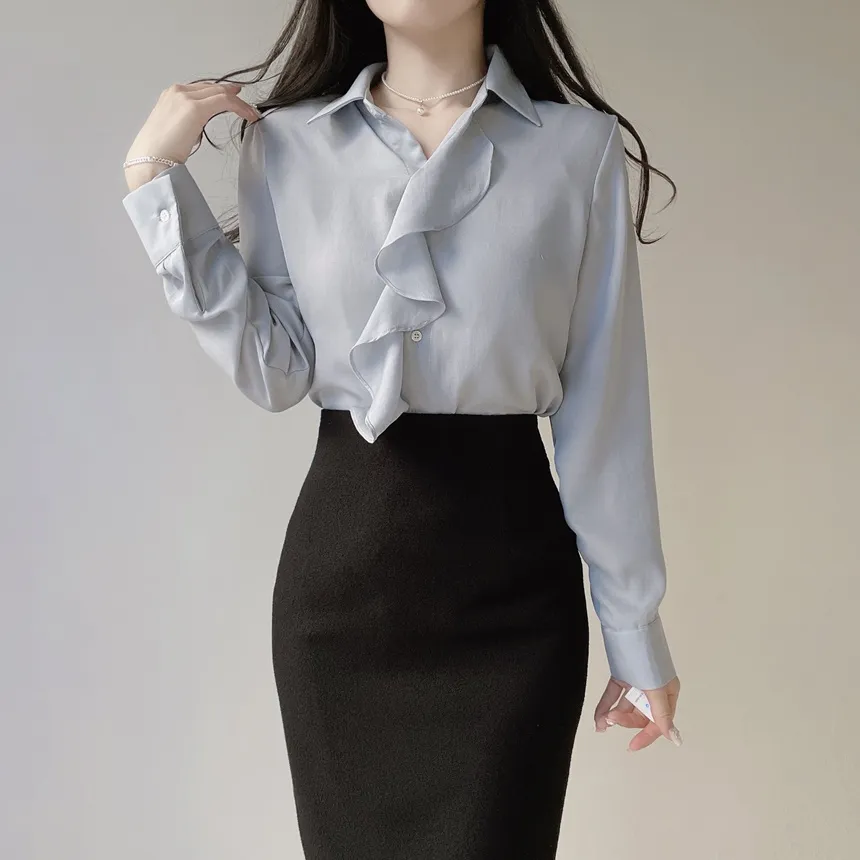 フリル長袖ブラウス | mirangmirang | 詳細画像22