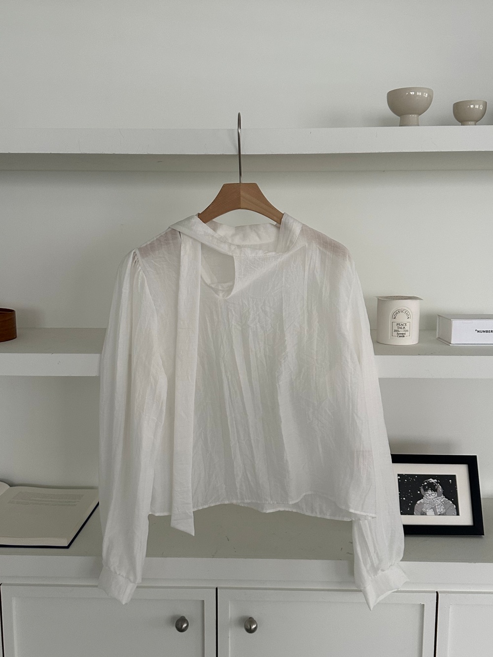 ボウタイパフスリーブ長袖ブラウス | 詳細画像17