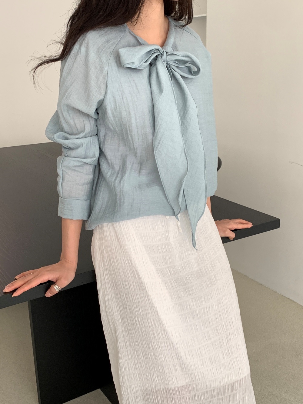 ラグラン長袖スカーフネックブラウス2WAY | 詳細画像2