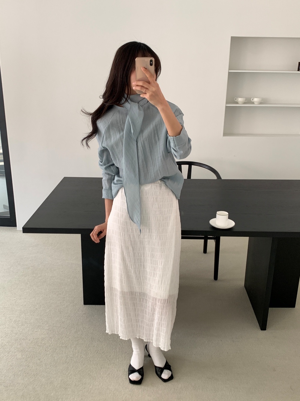 ラグラン長袖スカーフネックブラウス2WAY | 詳細画像6