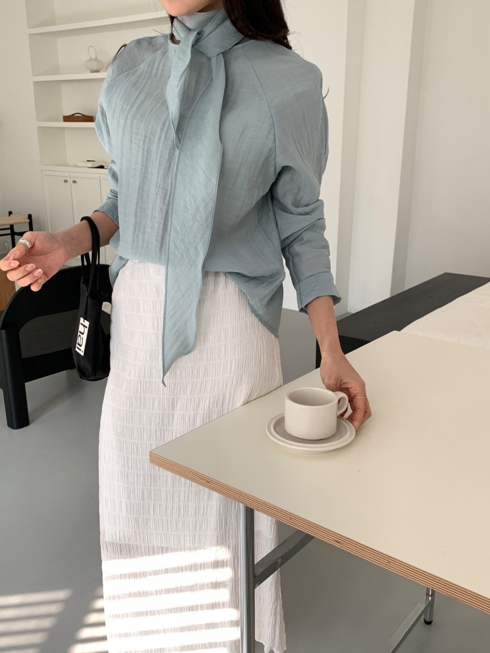 ラグラン長袖スカーフネックブラウス2WAY | 詳細画像7