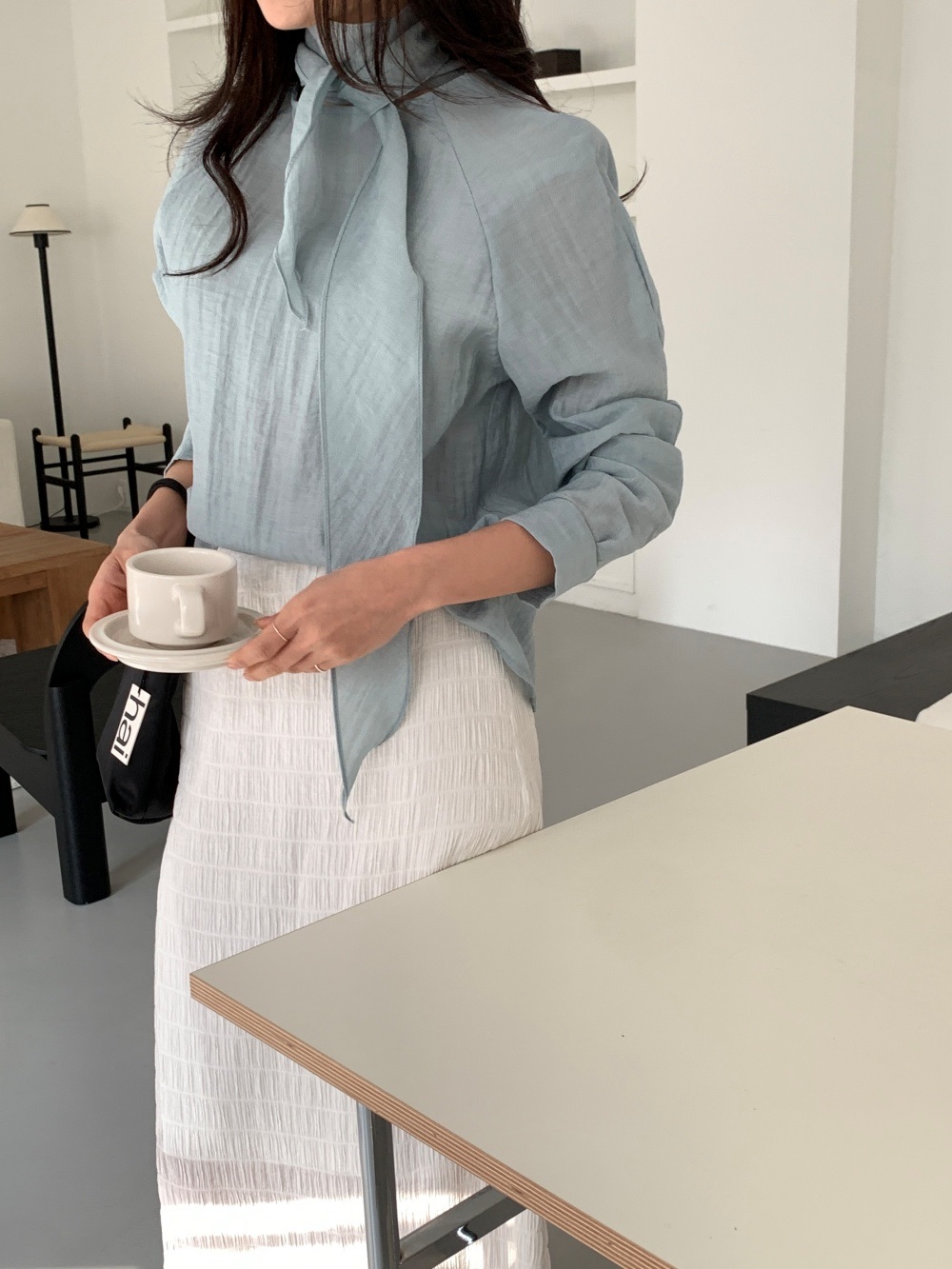 ラグラン長袖スカーフネックブラウス2WAY | 詳細画像8