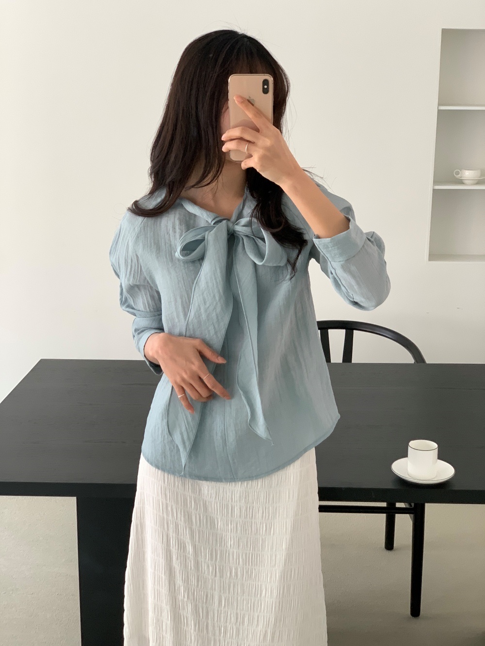 ラグラン長袖スカーフネックブラウス2WAY | 詳細画像13