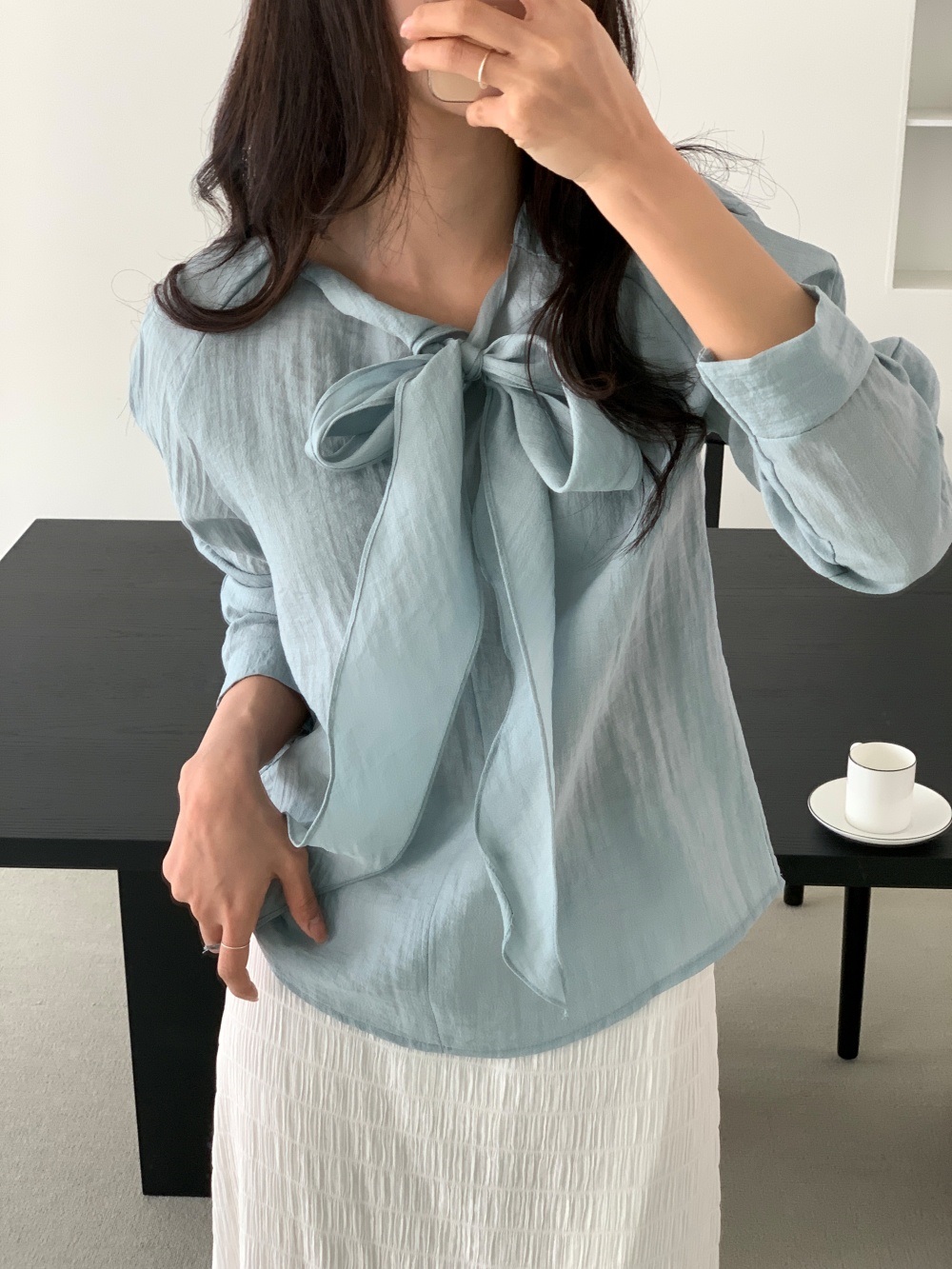 ラグラン長袖スカーフネックブラウス2WAY | 詳細画像14