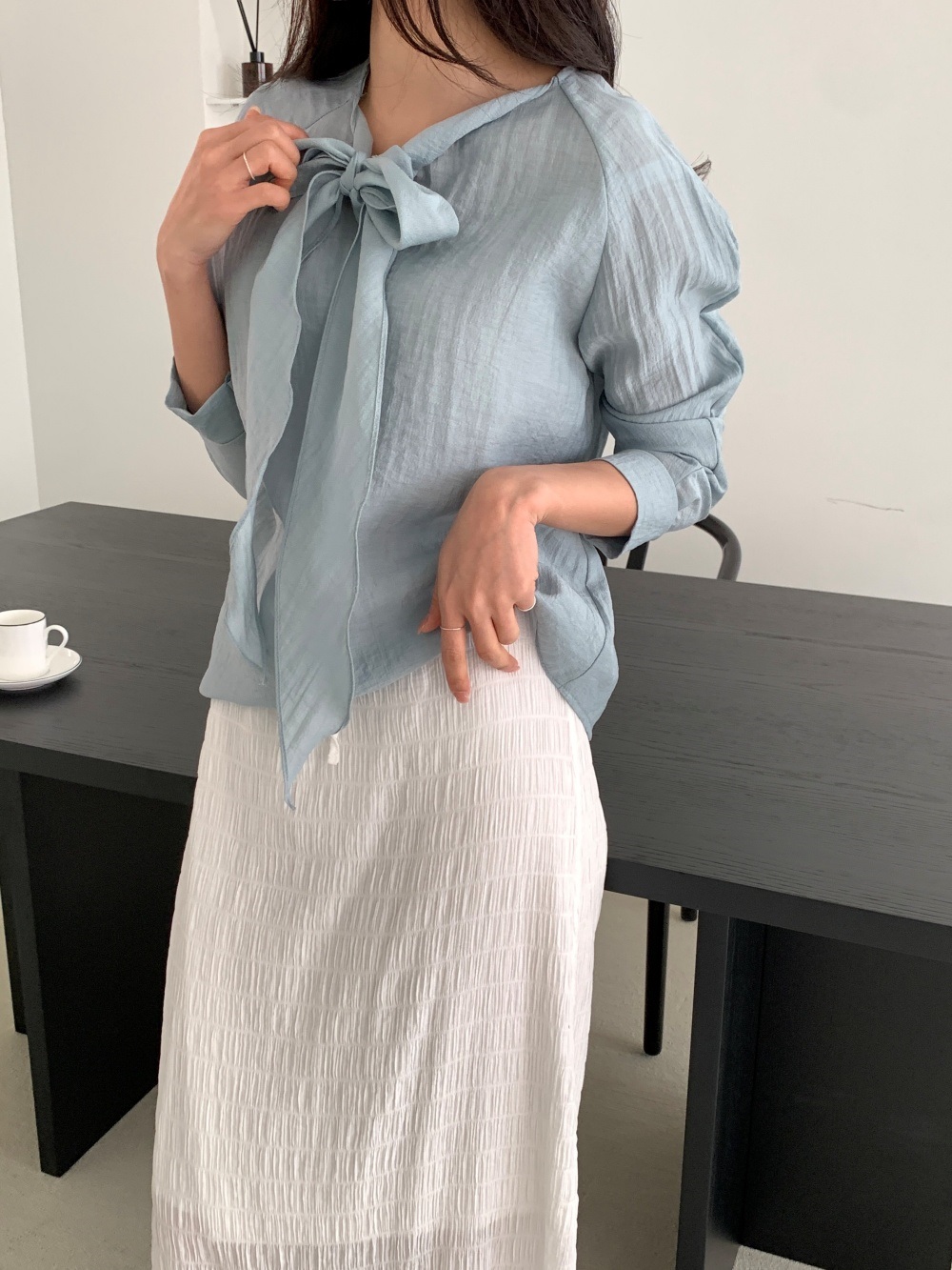 ラグラン長袖スカーフネックブラウス2WAY | 詳細画像16