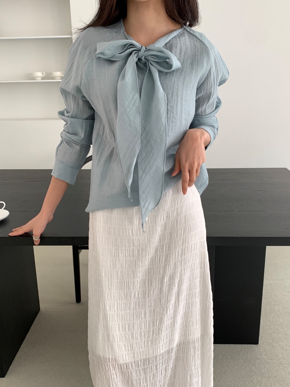 ラグラン長袖スカーフネックブラウス2WAY | 詳細画像17