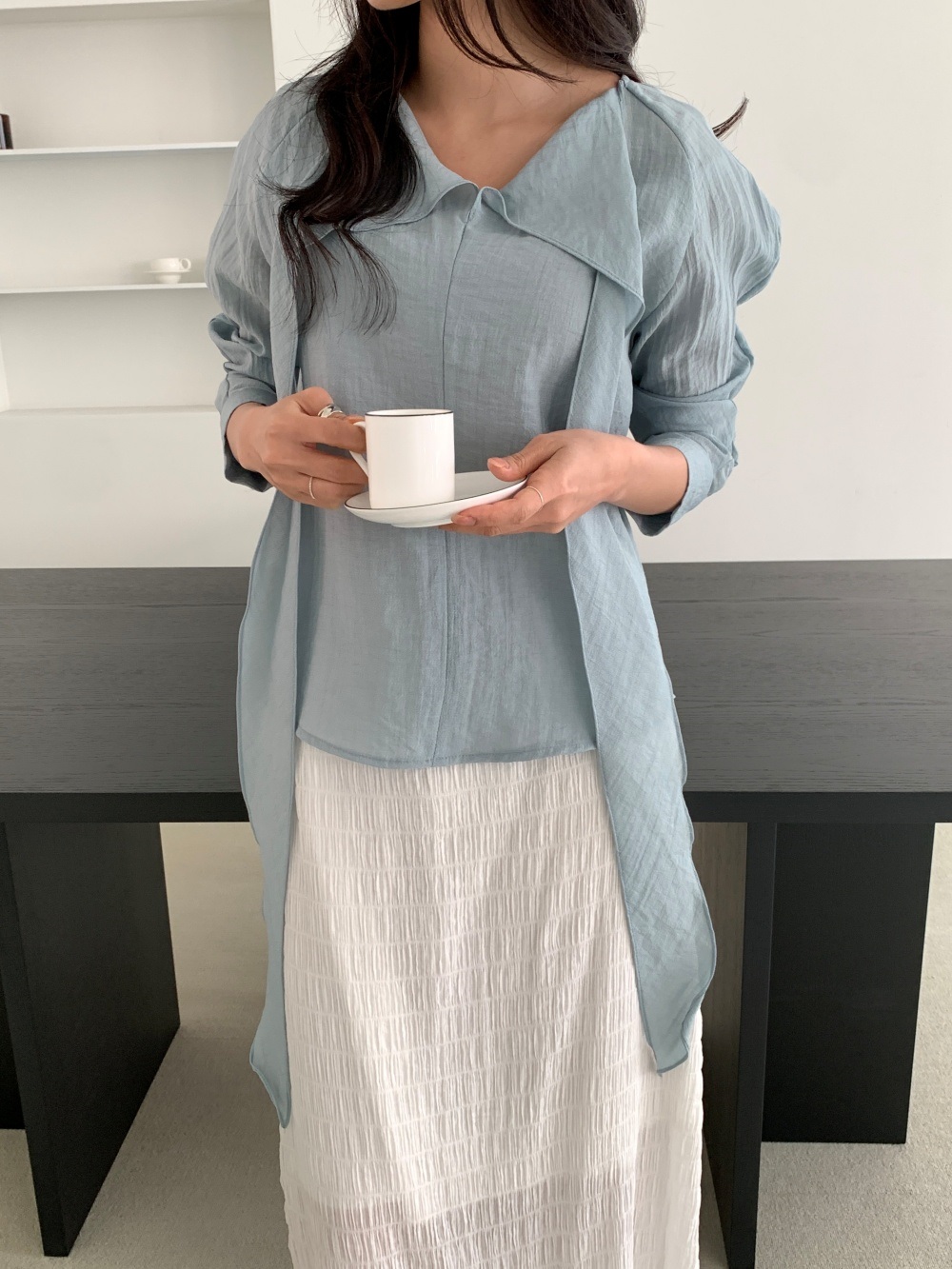 ラグラン長袖スカーフネックブラウス2WAY | 詳細画像18