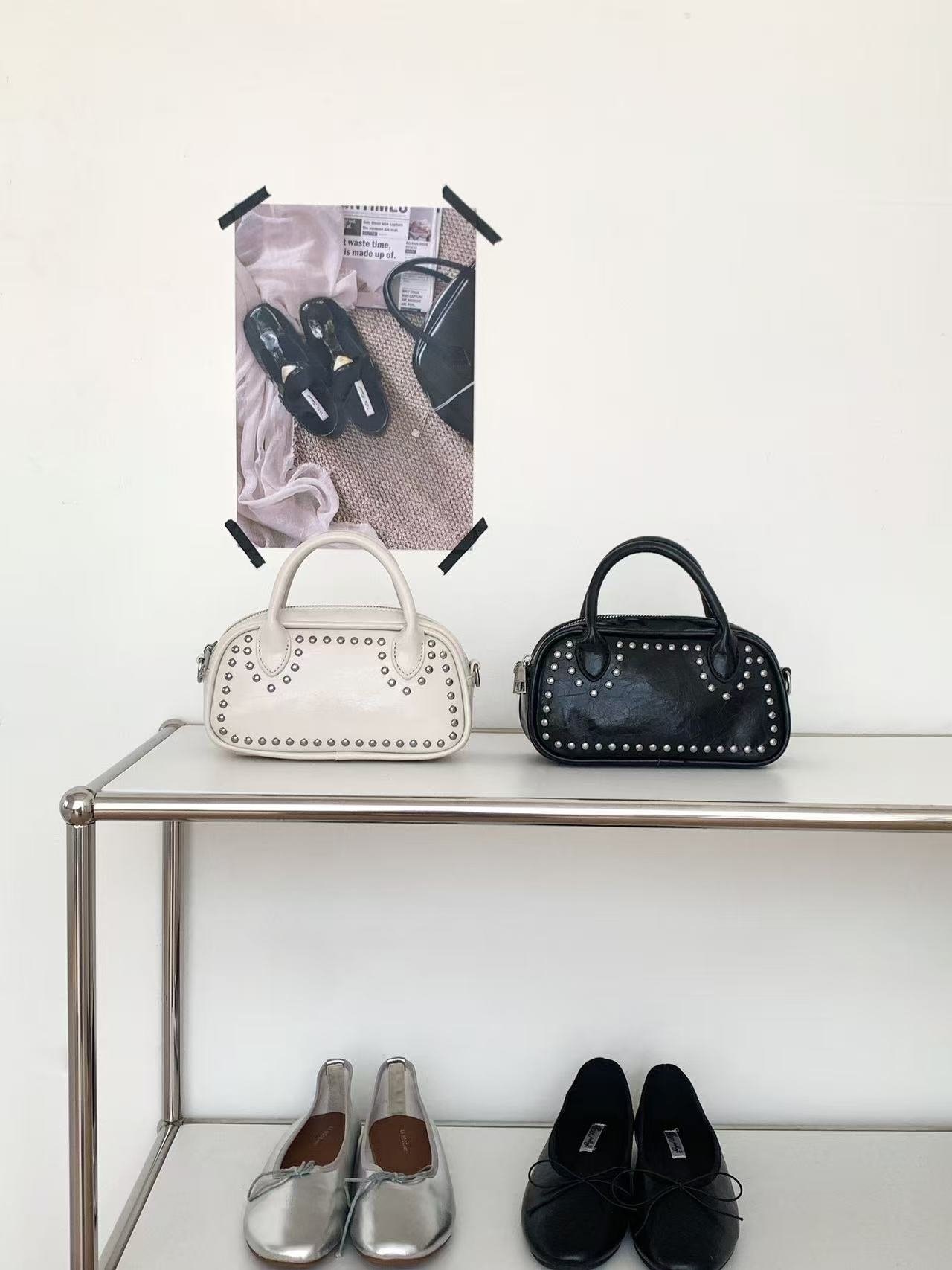 レザー調スタッズミニトートバッグショルダーバッグストラップセット(バックルあり) | 詳細画像8