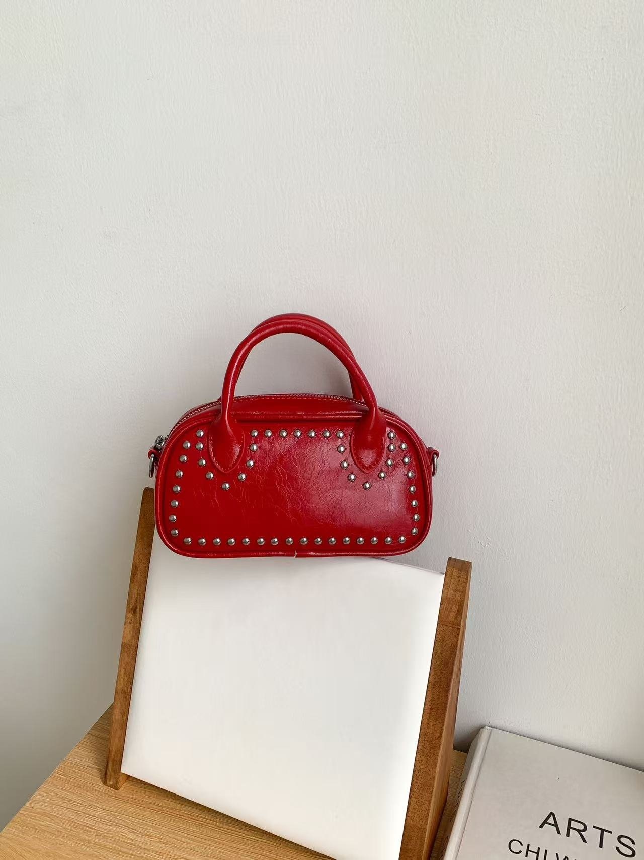 レザー調スタッズミニトートバッグショルダーバッグストラップセット(バックルあり) | 詳細画像9