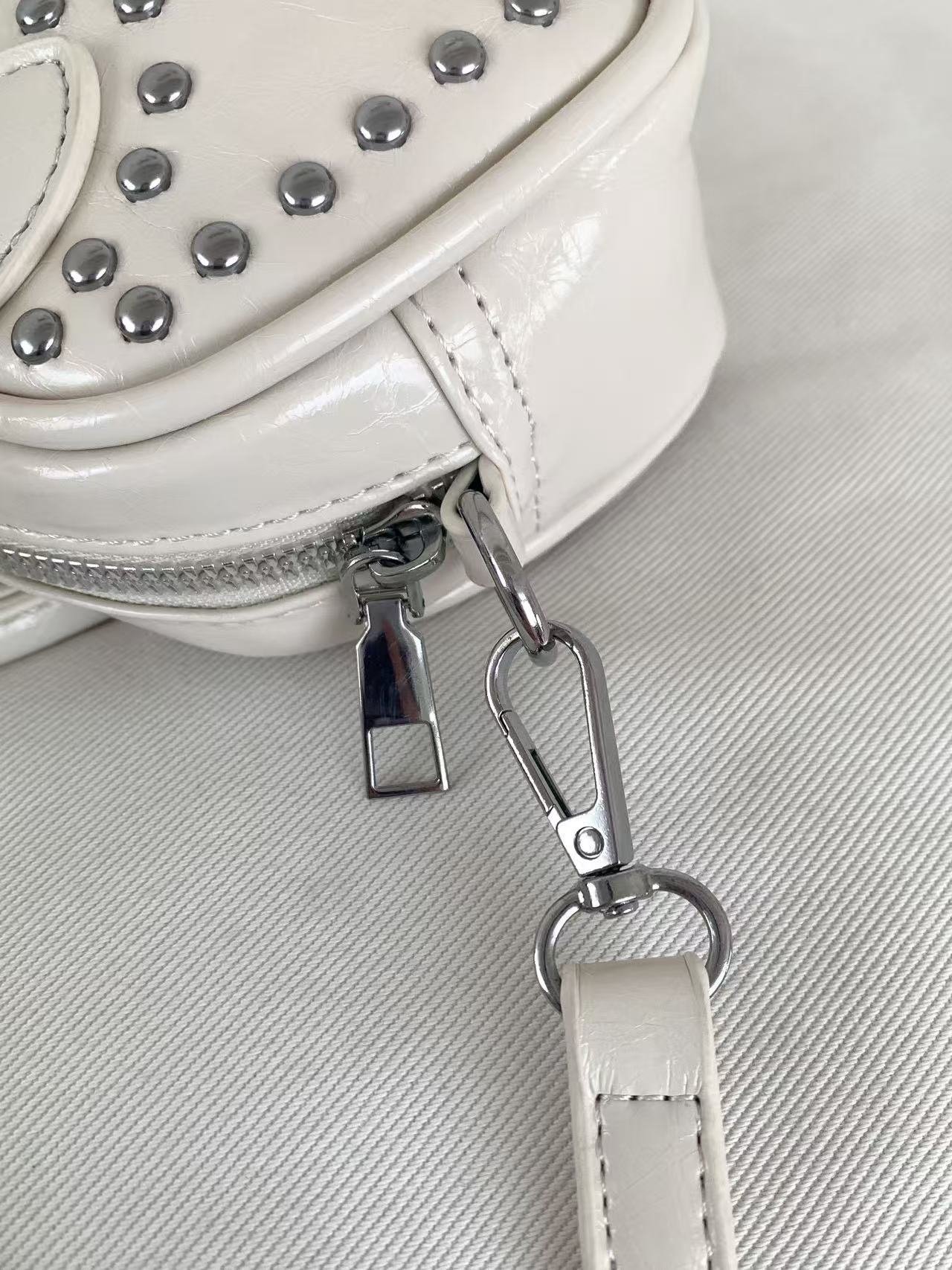 レザー調スタッズミニトートバッグショルダーバッグストラップセット(バックルあり) | 詳細画像11