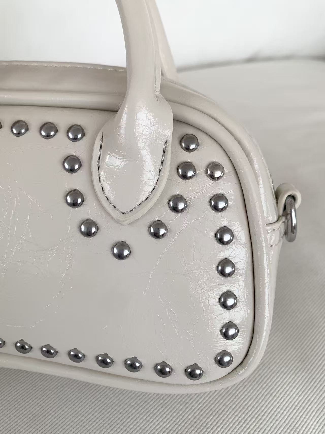 レザー調スタッズミニトートバッグショルダーバッグストラップセット(バックルあり) | 詳細画像12