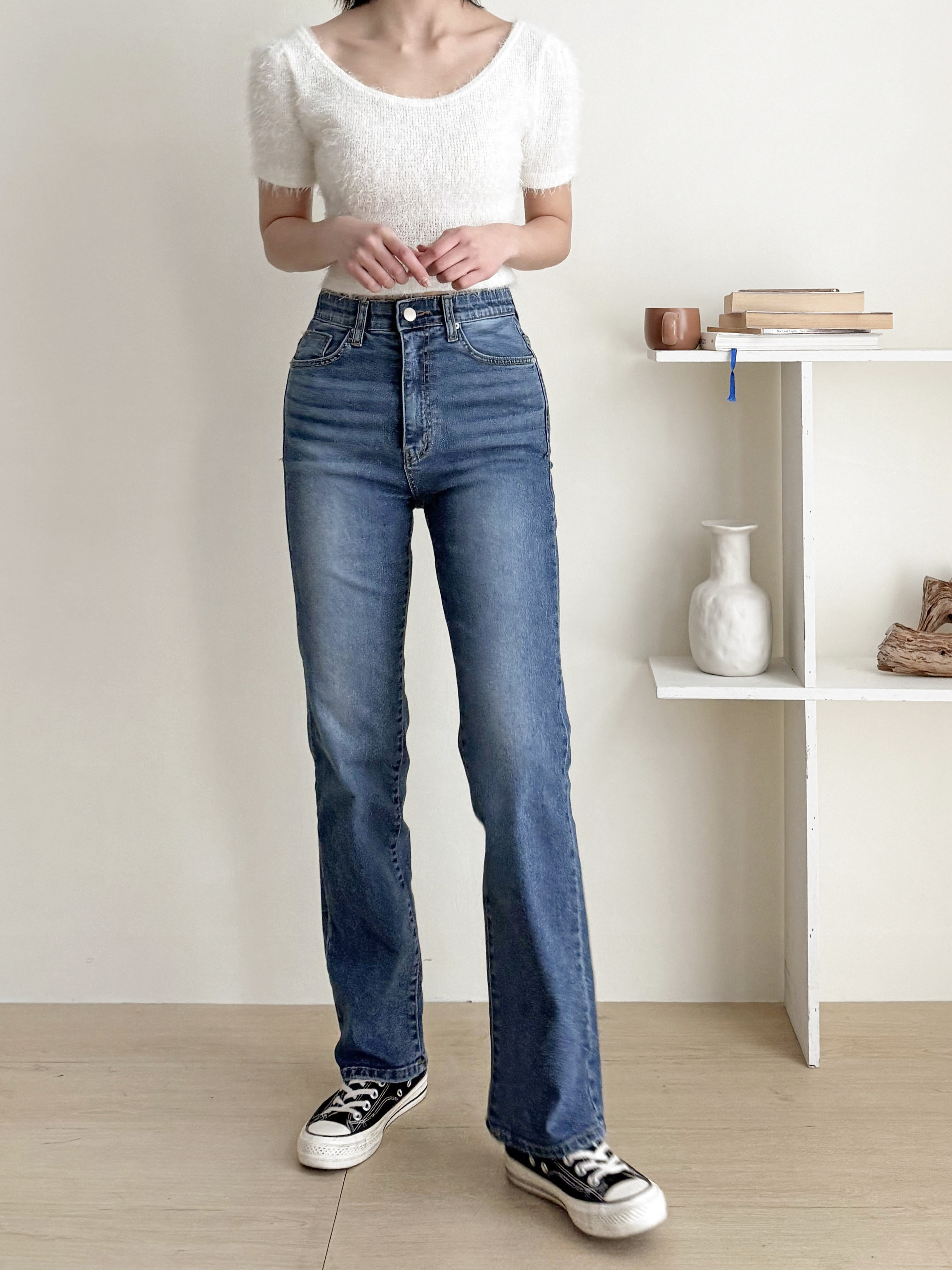 ウォッシングストレートヒドゥンバンディングデニムパンツ | 詳細画像3