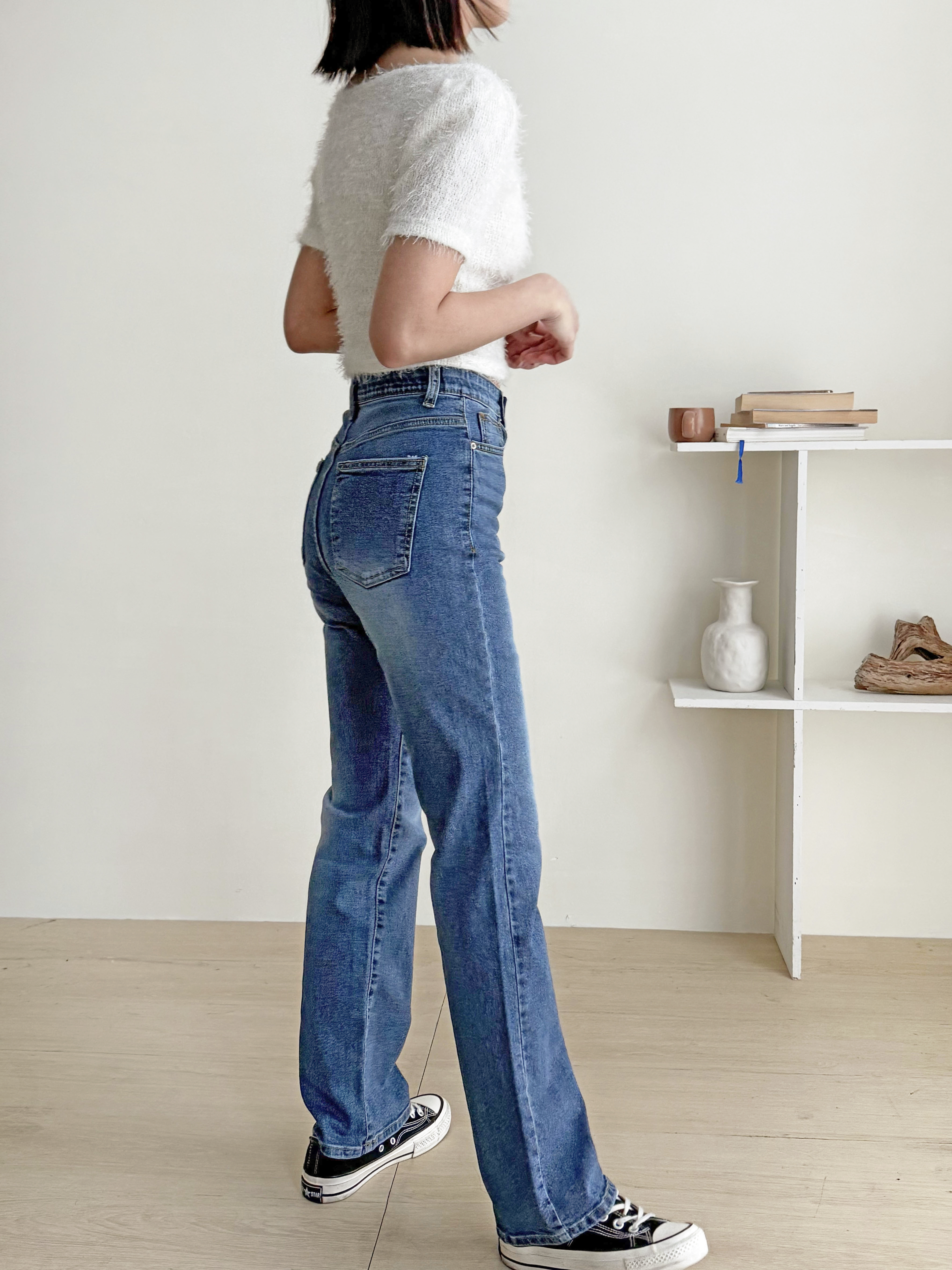 ウォッシングストレートヒドゥンバンディングデニムパンツ | 詳細画像5