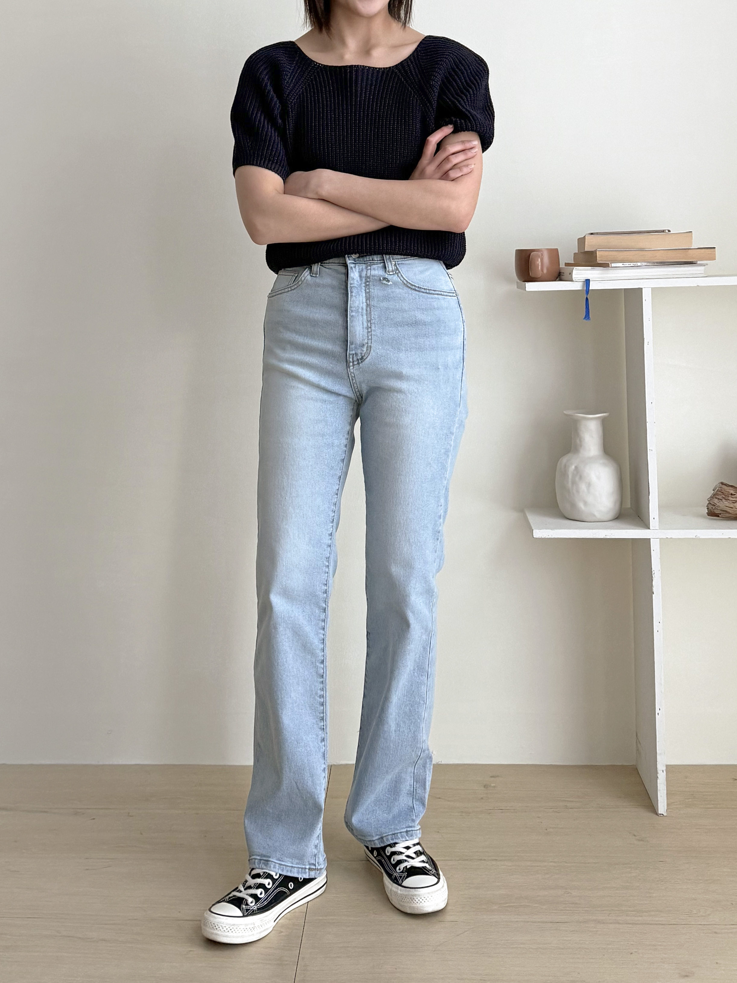 ウォッシングストレートヒドゥンバンディングデニムパンツ | 詳細画像8