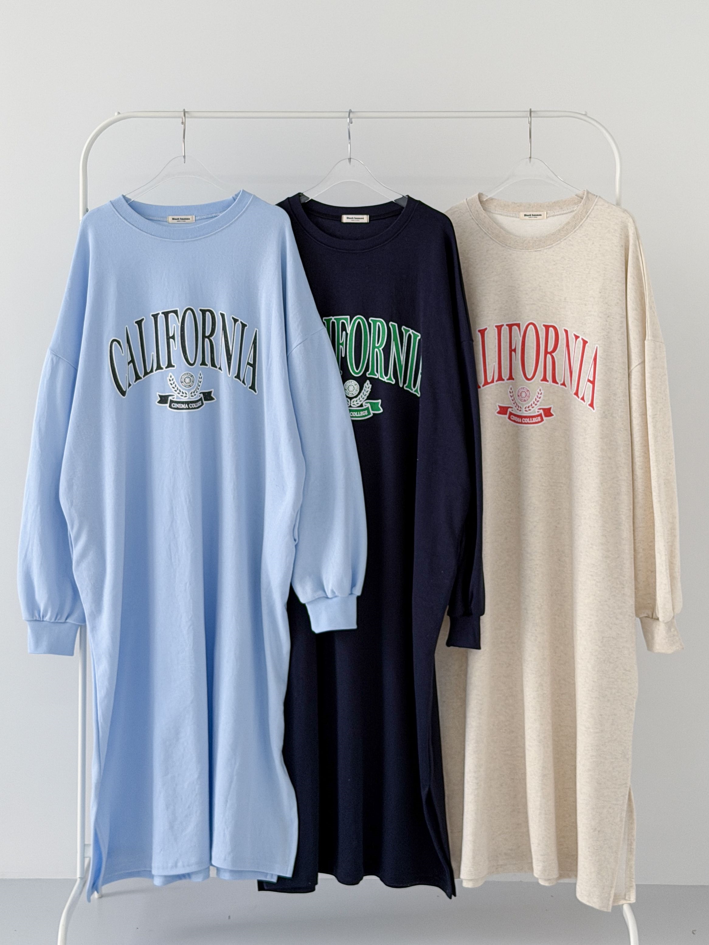 ラウンドネックスリットポケットオーバーサイズロング長袖ビッグプリントワンピース | 詳細画像6