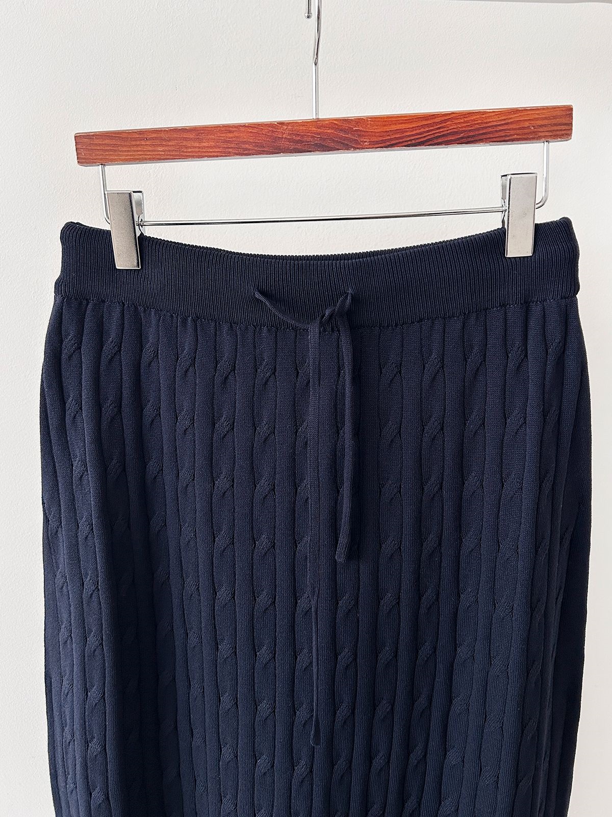 ドローストリングケーブルウエストゴムラグランロングセットアップスカートニット | 詳細画像41