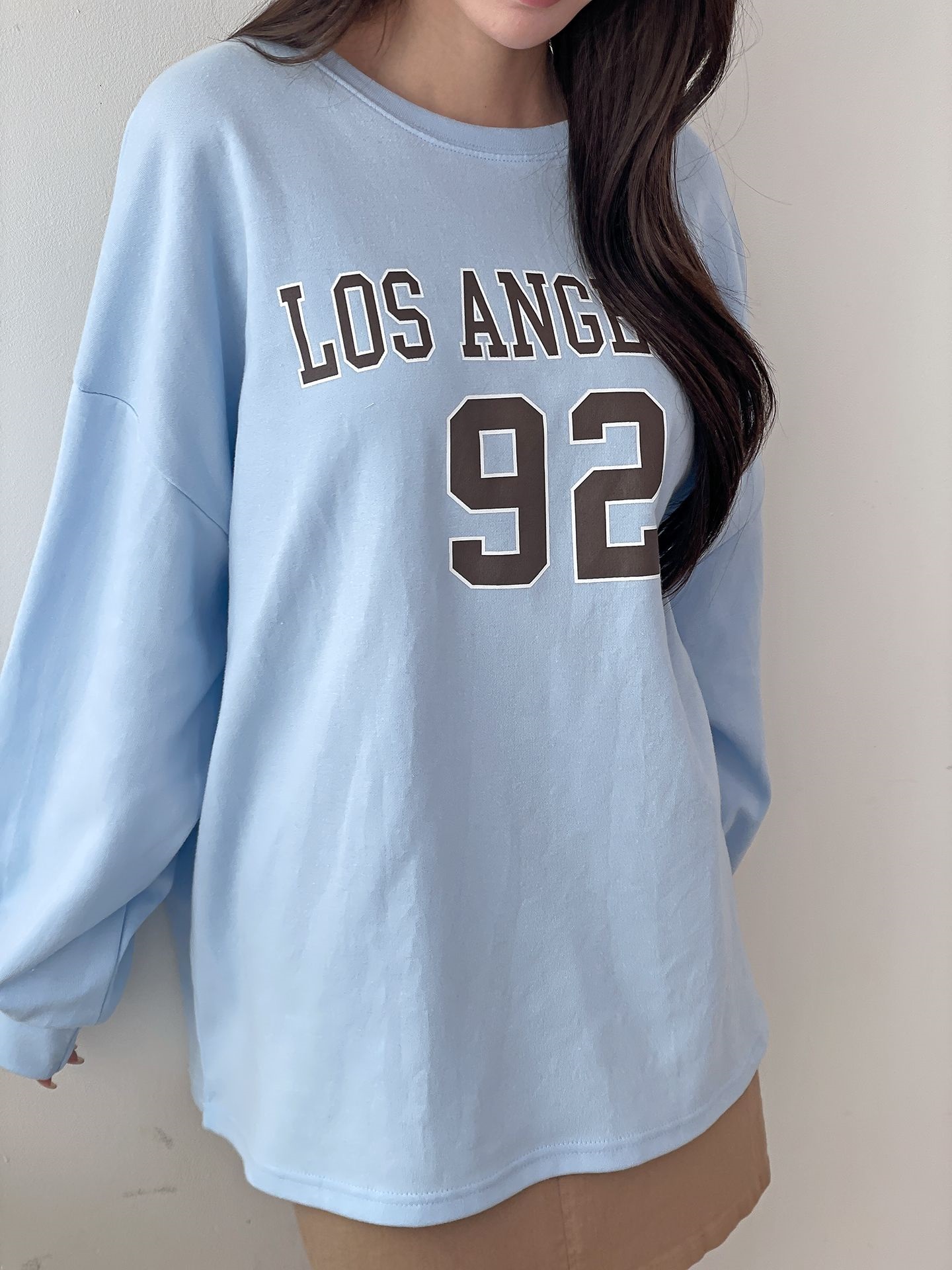 ラウンドネックオーバーサイズルーズ長袖プリントスウェット | 詳細画像3