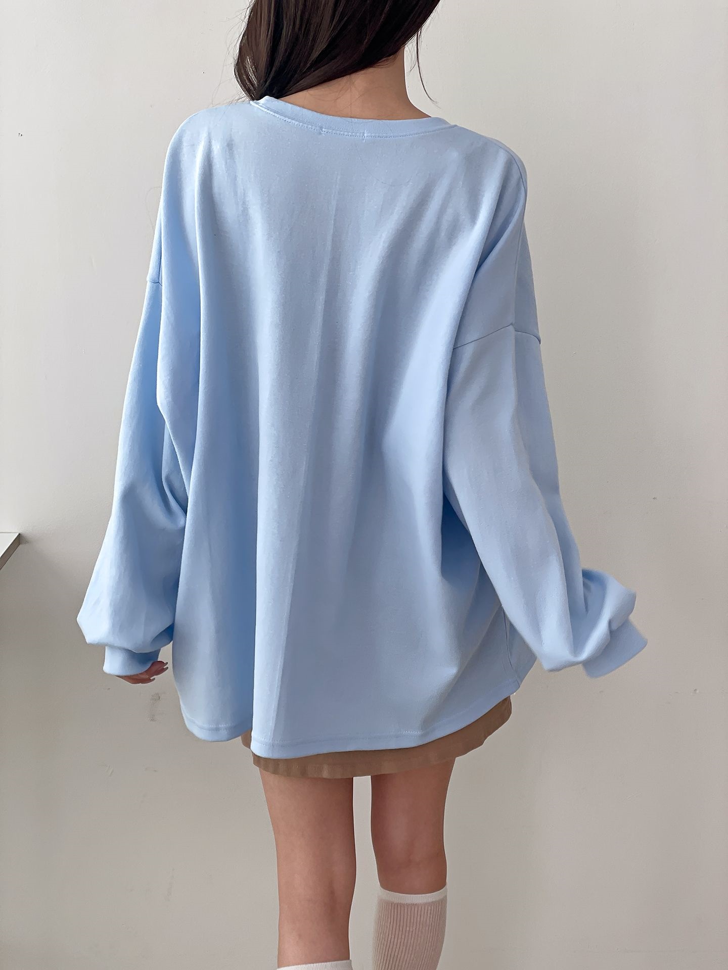 ラウンドネックオーバーサイズルーズ長袖プリントスウェット | 詳細画像6