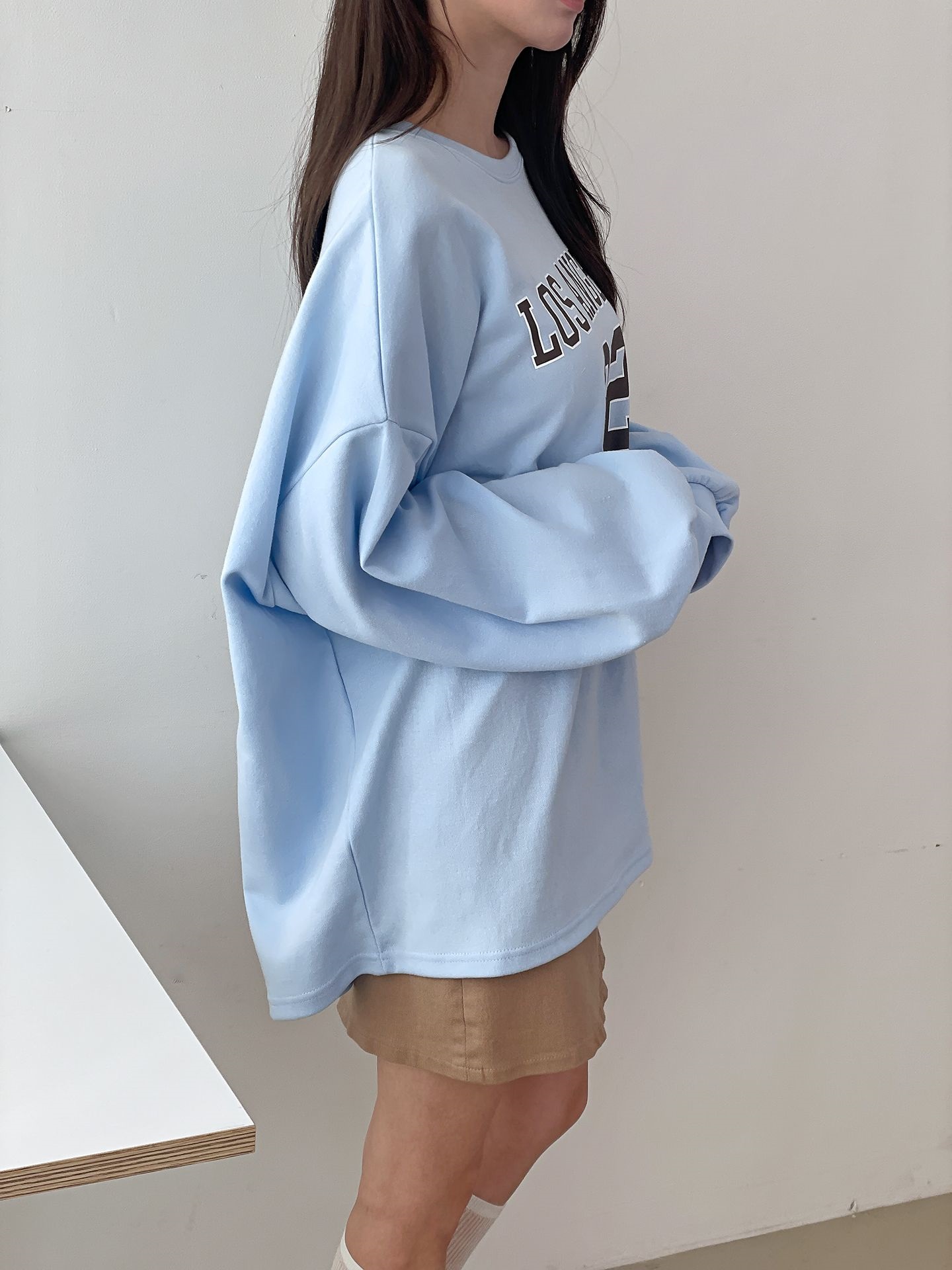 ラウンドネックオーバーサイズルーズ長袖プリントスウェット | 詳細画像8