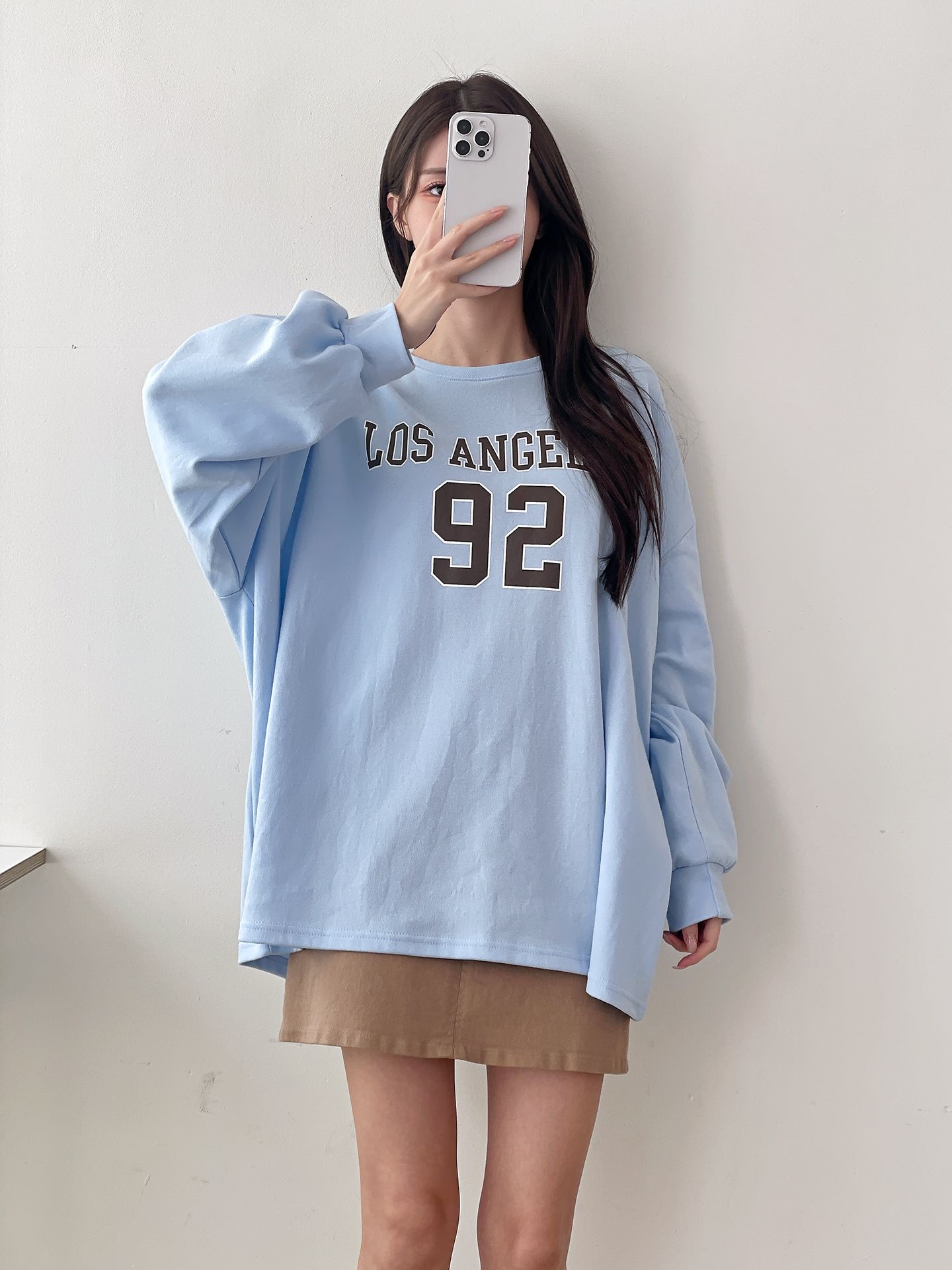 ラウンドネックオーバーサイズルーズ長袖プリントスウェット | 詳細画像9