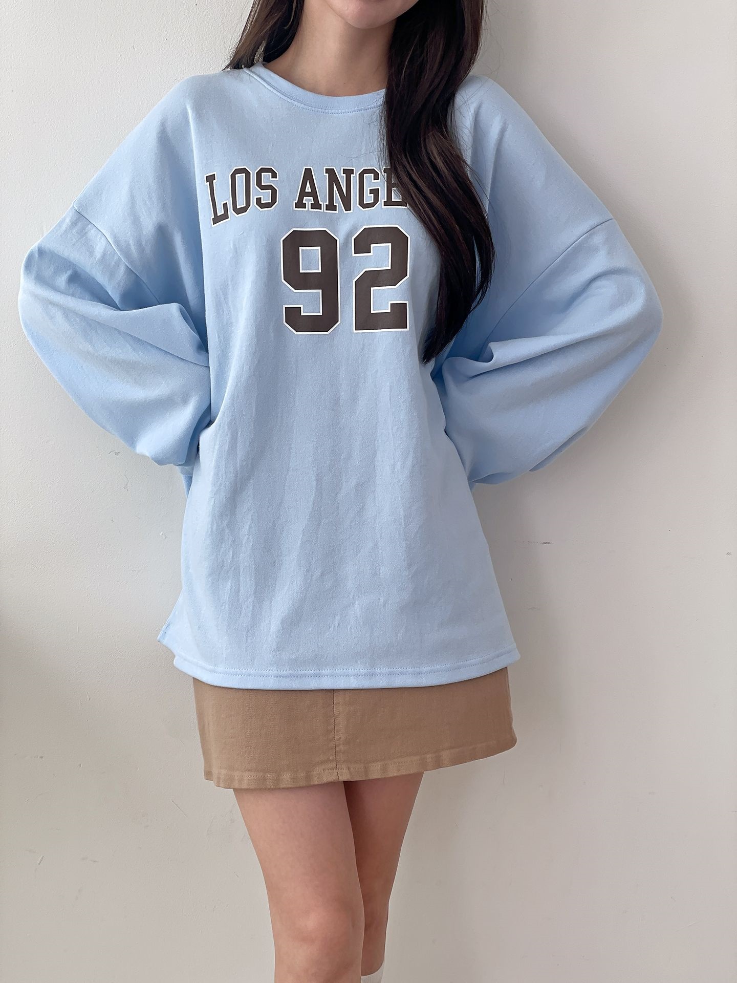 ラウンドネックオーバーサイズルーズ長袖プリントスウェット | 詳細画像10