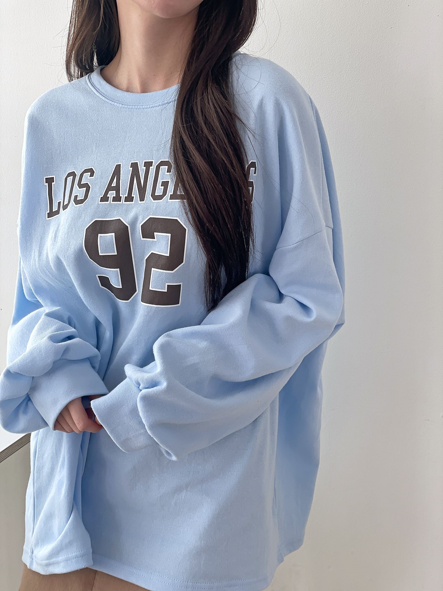 ラウンドネックオーバーサイズルーズ長袖プリントスウェット | 詳細画像13