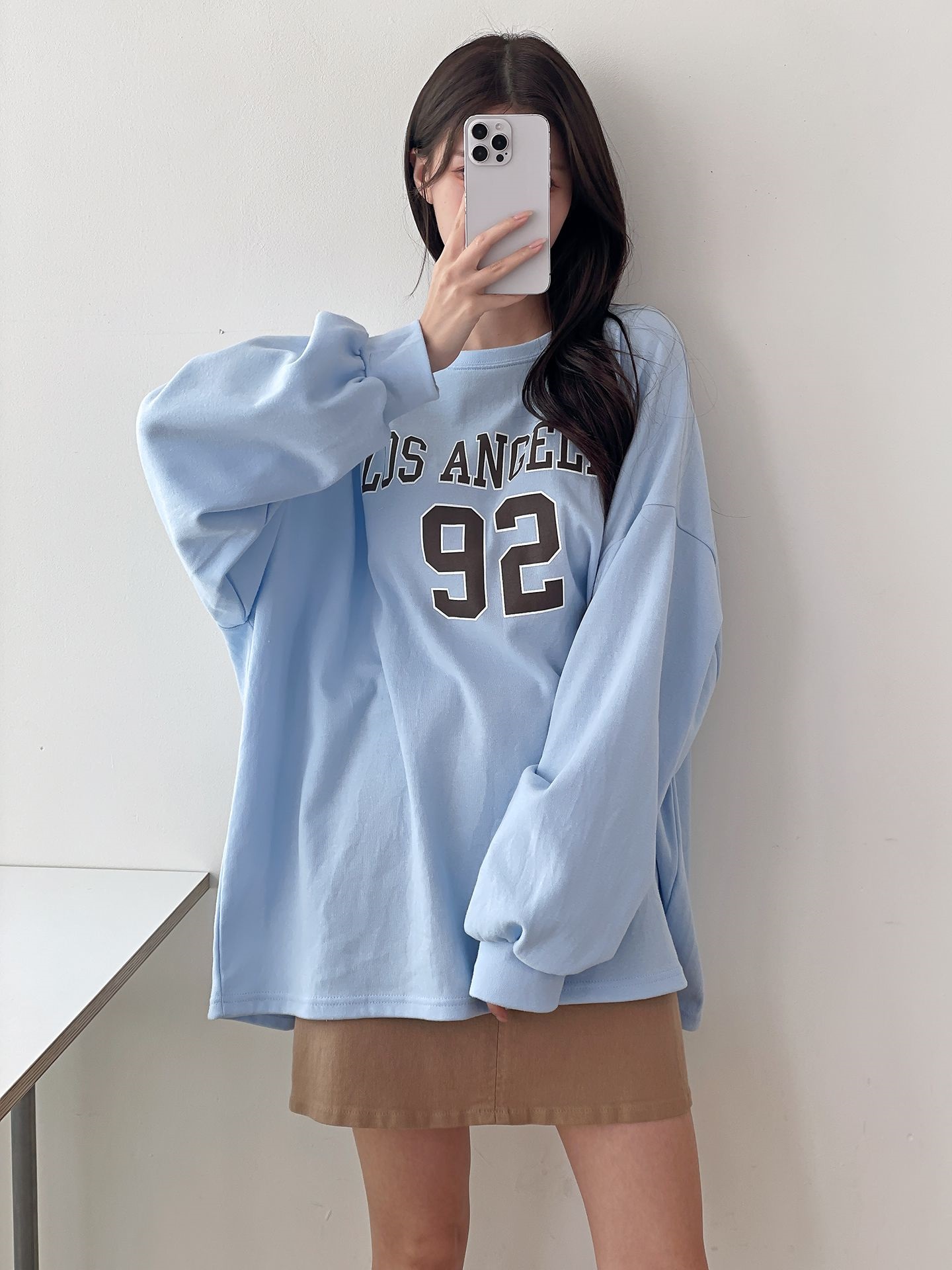 ラウンドネックオーバーサイズルーズ長袖プリントスウェット | 詳細画像16