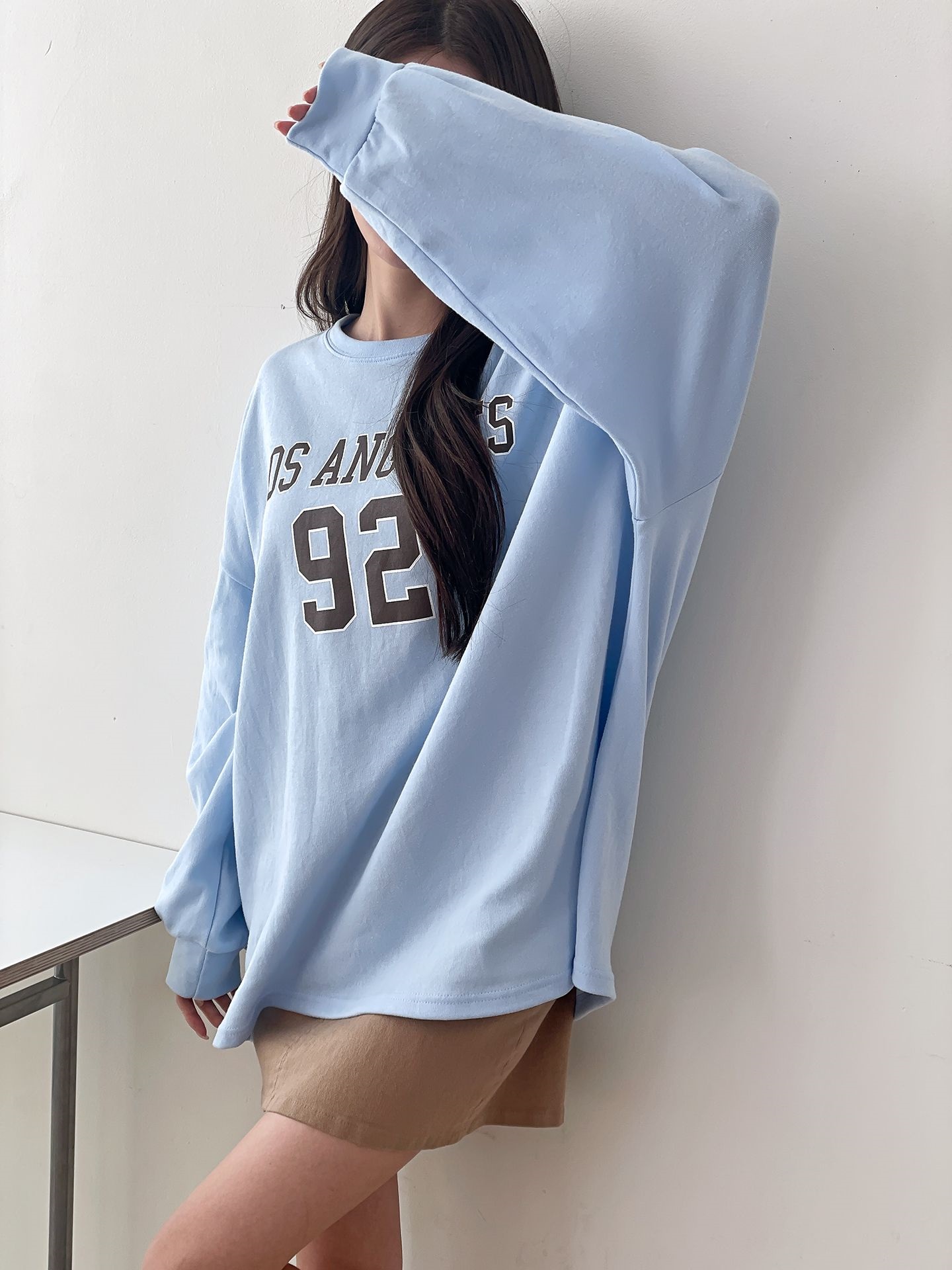 ラウンドネックオーバーサイズルーズ長袖プリントスウェット | 詳細画像17