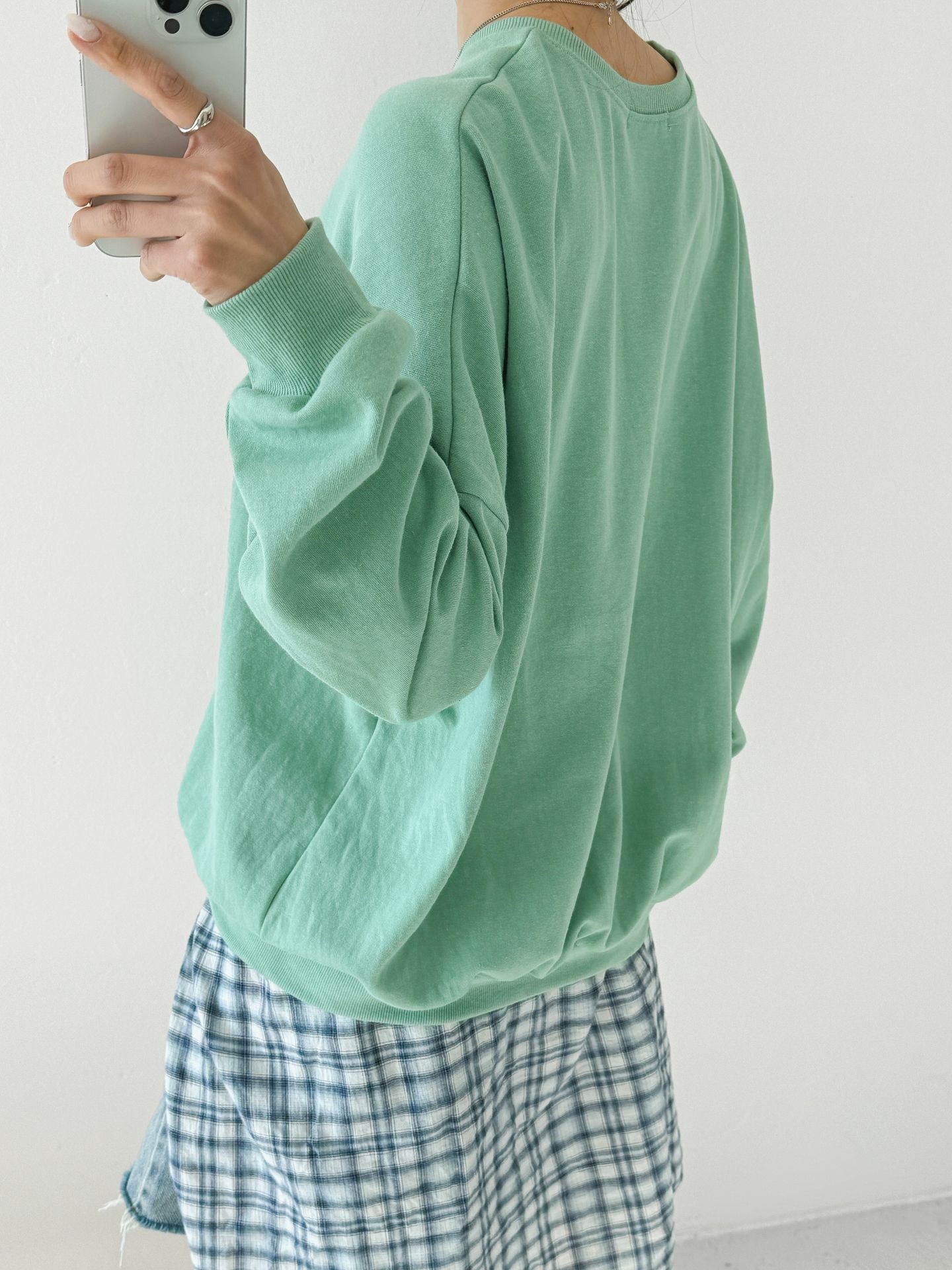 ラウンドネックオーバーサイズルーズ長袖ビッグプリントスウェット | 詳細画像7